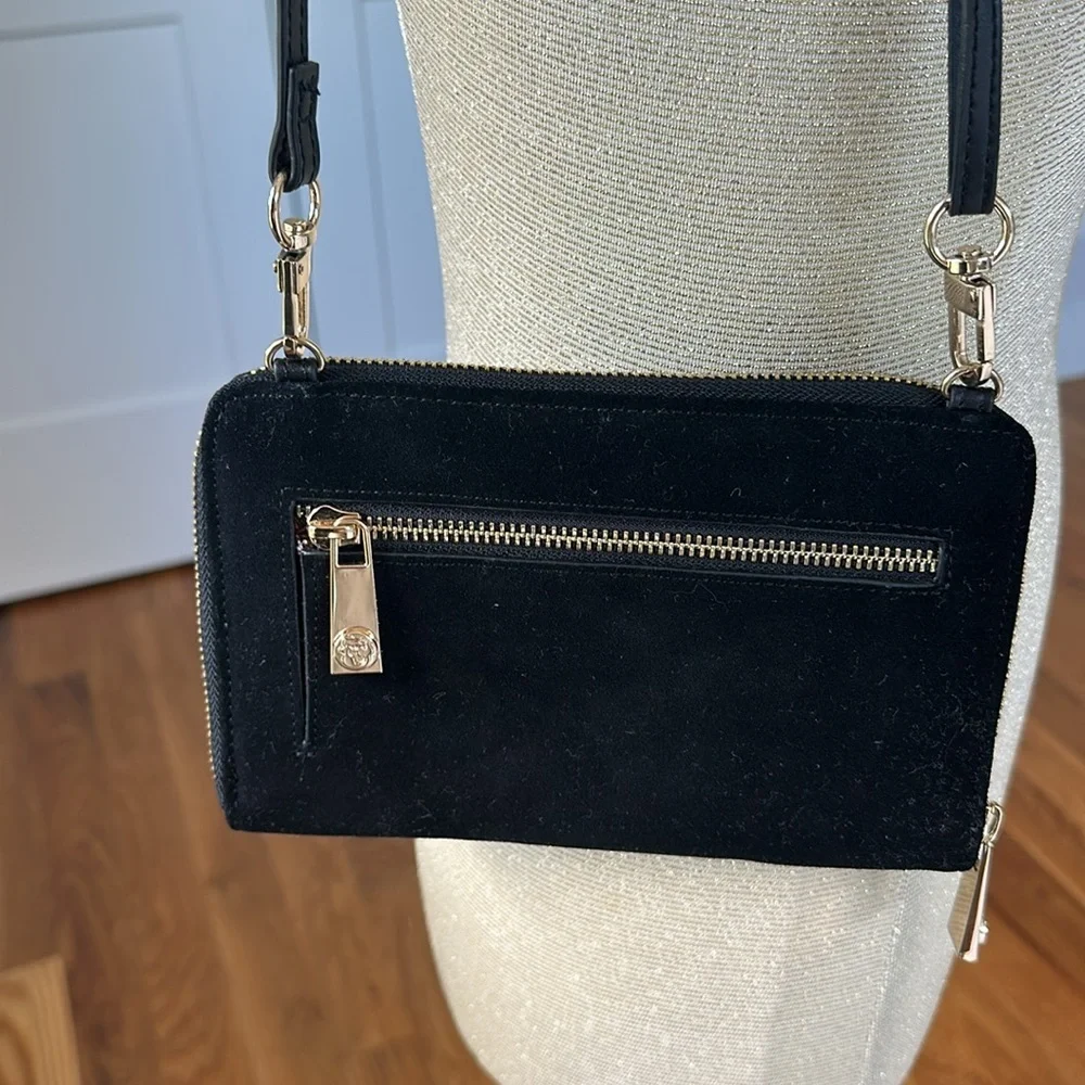 Spartina 449 Black Suede Middleton Phone Crossbody by - Picture 3 of 4